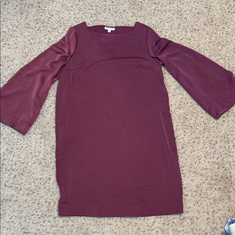 Prologue Long Sleeve Burgundy Dress